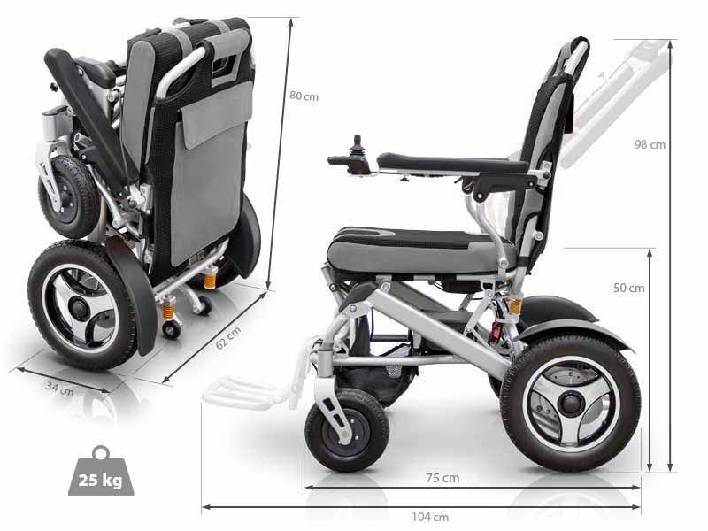 Sedia a Rotelle Elettrica Pieghevole Elite Ultralight - Telaio Rinforzato