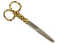 FORBICI RETTE PUNTE ALTERNE - fantasia leopardo - 14 cm