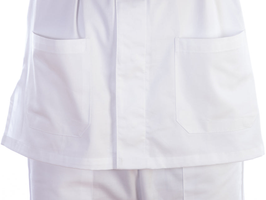 Casacca con Automatici Unisex Bianca Cotone/Poliestere