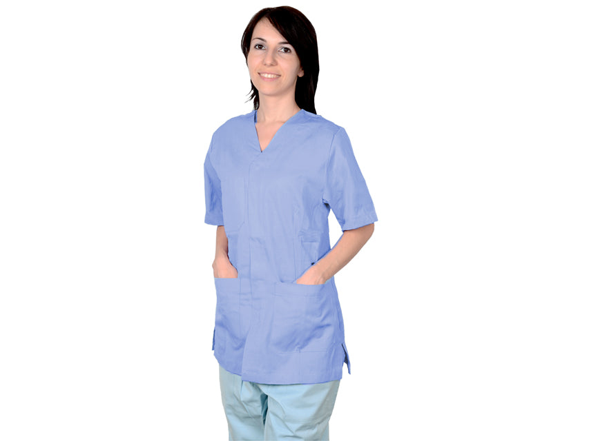 Casacca con Automatici Unisex Azzurra Cotone/Poliestere