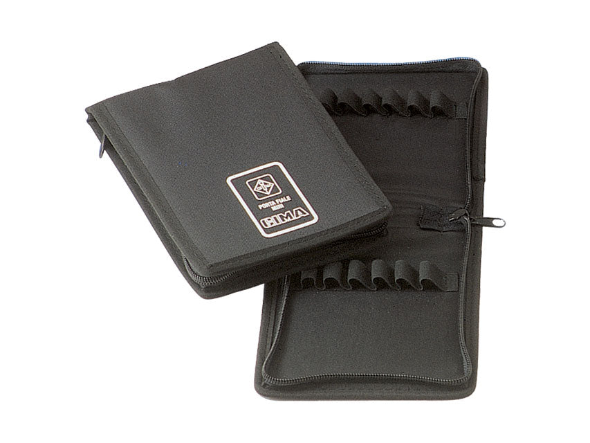 Mini Portafiale GIMA Nylon Nero con Zip - Compatto Cod. 25745