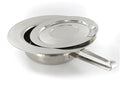 PADELLA IN ACCIAIO INOX CON COPERCHIO - 320 x 85 mm - con manico