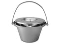 SECCHIO PER COMODE IN ACCIAIO INOX con coperchio - 5 litri