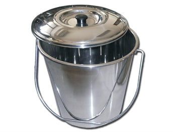 SECCHIO ACCIAIO INOX con coperchio - 12 litri