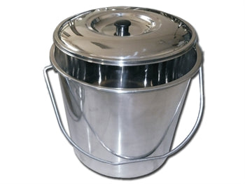 SECCHIO ACCIAIO INOX con coperchio - 15 litri