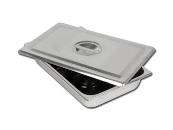 VASSOIO+COPERCHIO INOX 306x196x50 mm
