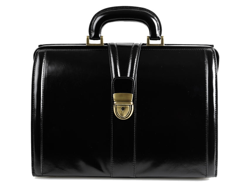 Valigetta Medica GIMA Cuoio Fiore Nera 34x18x22cm - Cod. 27114 Made in Italy