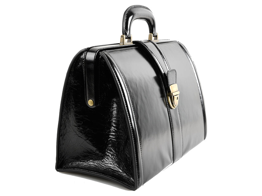 Valigetta Medica GIMA Cuoio Fiore Nera 34x18x22cm - Cod. 27114 Made in Italy