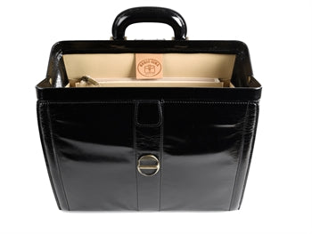 Valigetta Medica GIMA Cuoio Fiore Nera 34x18x22cm - Cod. 27114 Made in Italy