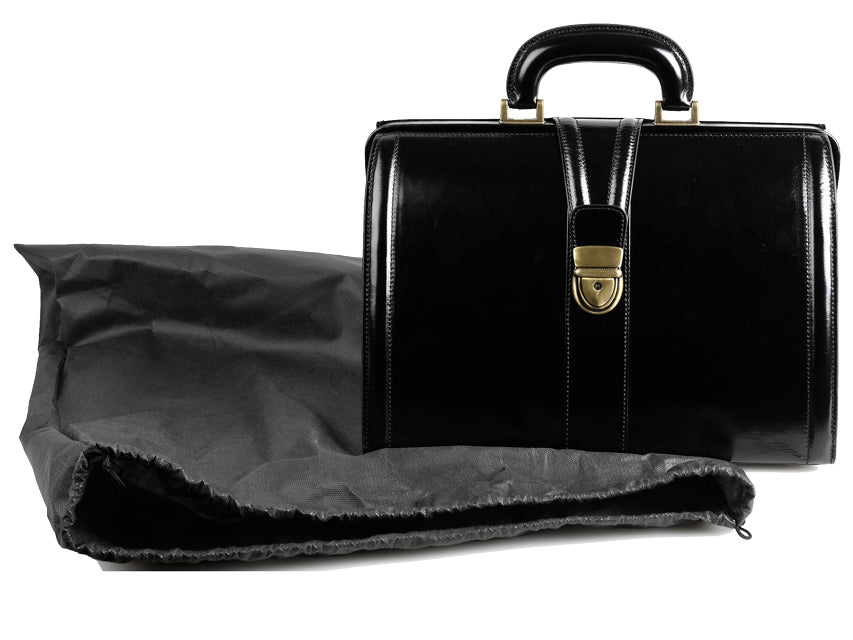 Valigetta Medica GIMA Cuoio Fiore Nera 34x18x22cm - Cod. 27114 Made in Italy