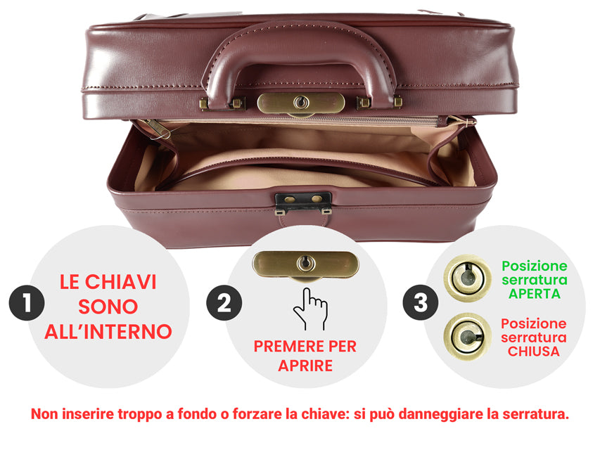 Borsa Medica GIMA Florida Pelle Bordeaux 38x20x20cm - Cod. 27121 Design Italiano