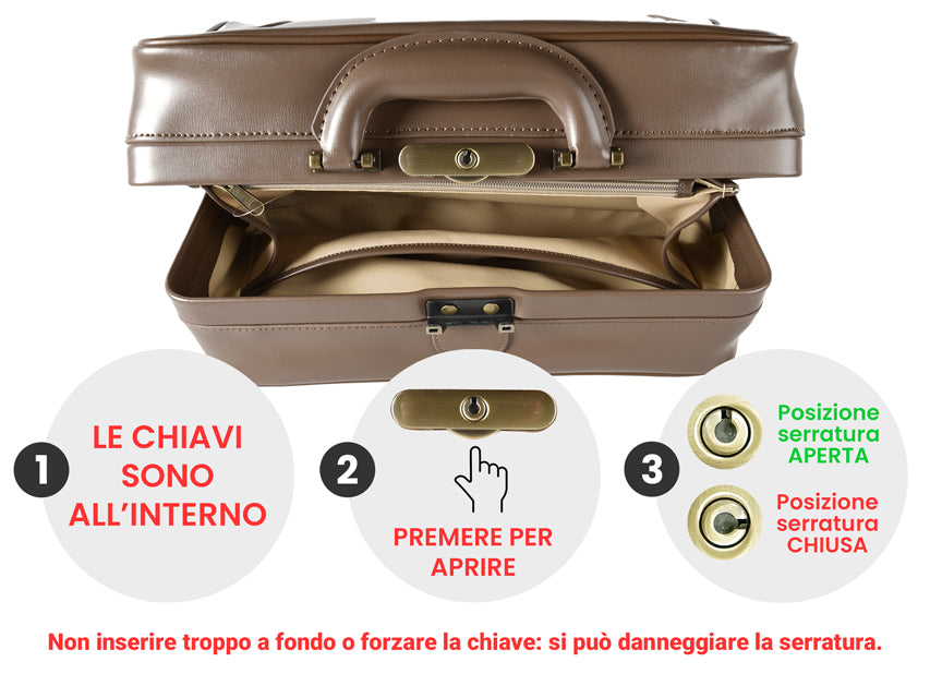 Borsa Medica GIMA Florida Pelle Marrone 38x20x20cm - Cod. 27123 Design Italiano