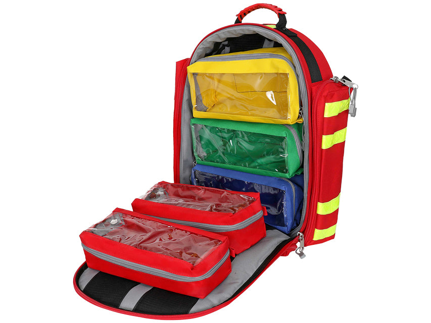Zaino Emergenza GIMA Logic 1 Rosso 40x20x47cm - 5 Borsette Cod. 27170