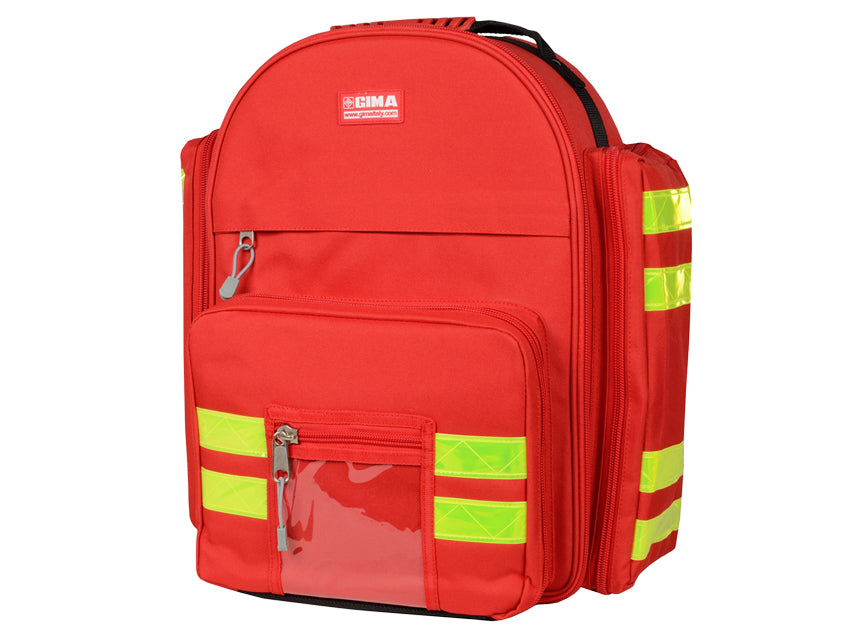 Zaino Emergenza GIMA Logic 2 Rosso 40x25x47cm - 6 Borsette Cod. 27171