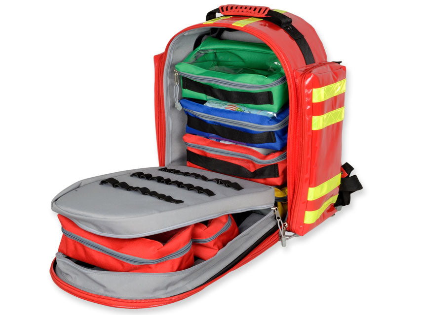 Zaino Emergenza GIMA Logic 2 PVC Rosso 40x25x47cm - 6 Borsette Cod. 27172