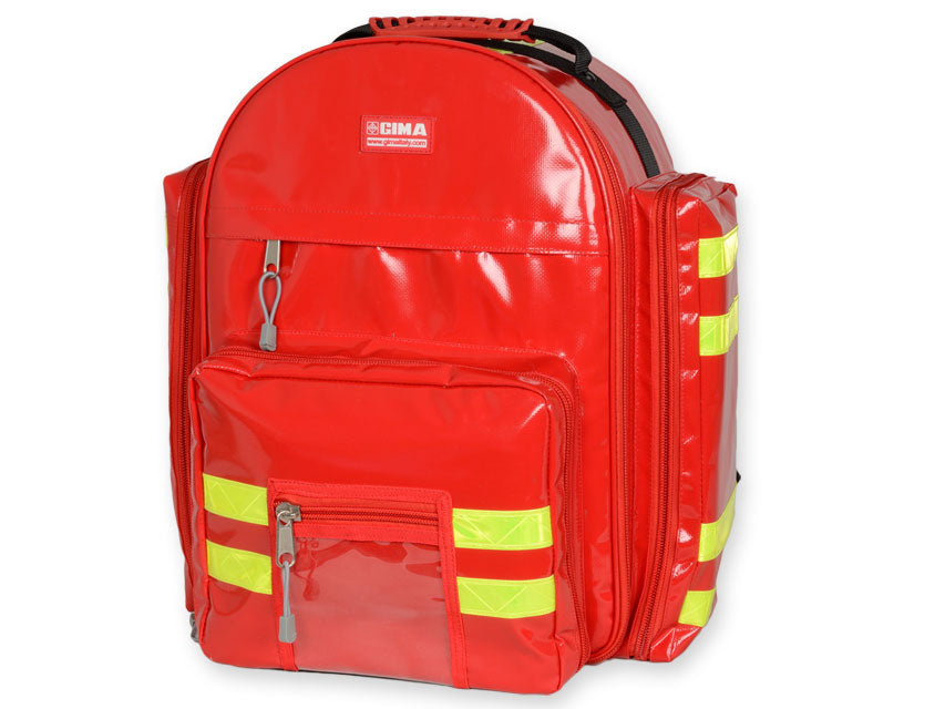 Zaino Emergenza GIMA Logic 2 PVC Rosso 40x25x47cm - 6 Borsette Cod. 27172