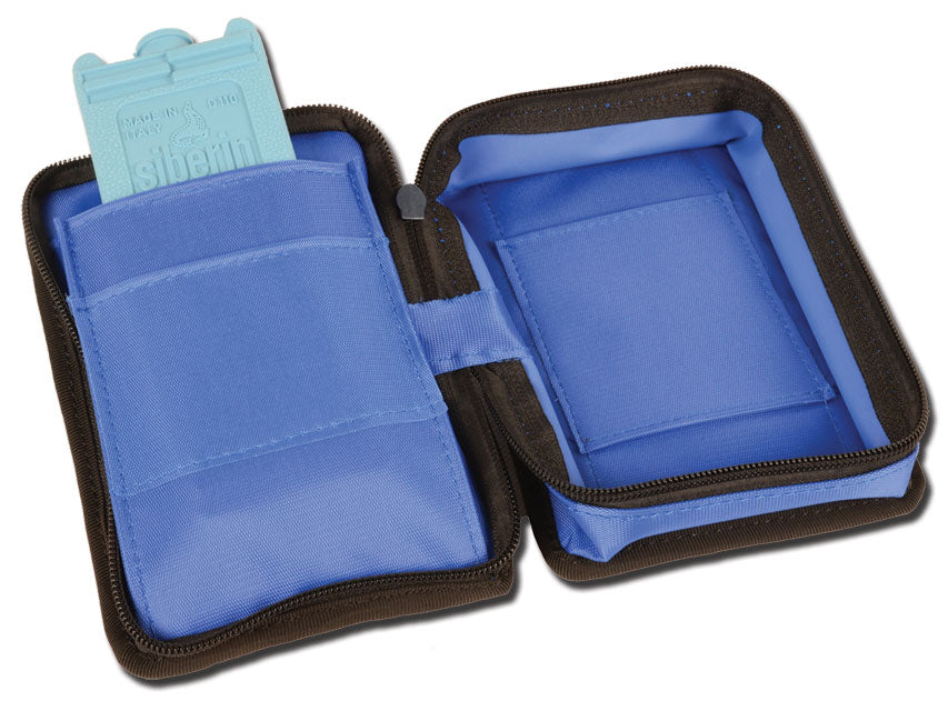 Mini Diabetic Bag GIMA in nylon blu vuota. Compatta e pratica per diabetici. Cod. 27254