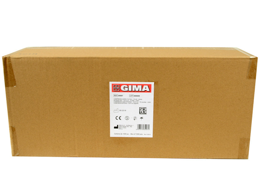 COMPRESSE GARZA COTONE - 10x10 cm - 16 veli - 10 pacchi da 100