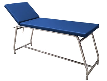 LETTINO DA VISITA - portata 120 kg, cromato - materasso blu